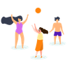 kids playing volleyball illustration svg