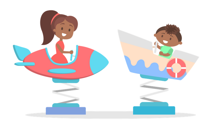 Kids playing with toy  Illustration