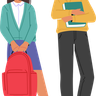 illustrations of student with bag