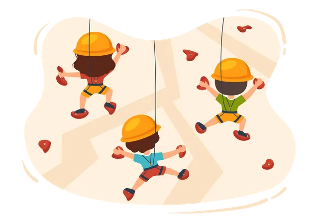 Kids rock climbing  Illustration