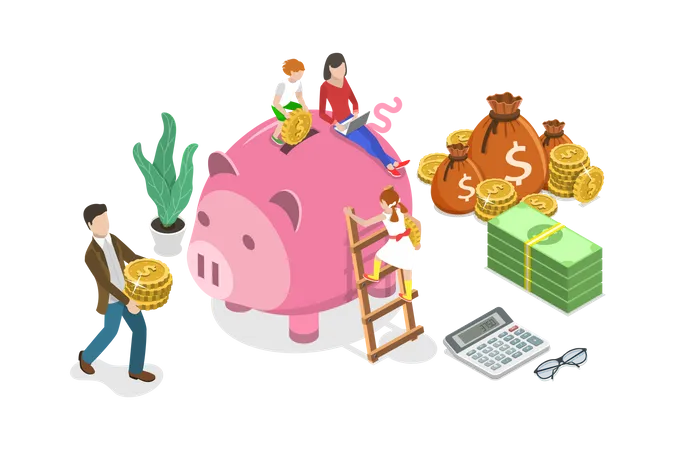 Kids Savings Account Illustration