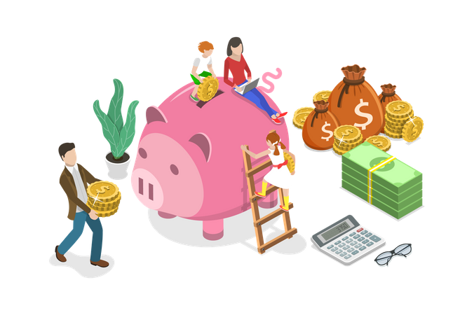 Kids Savings Account  Illustration