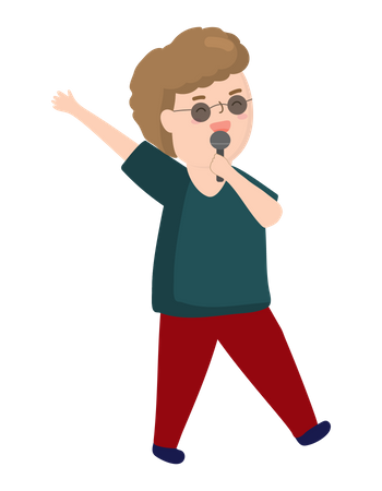 Kids singing  Illustration
