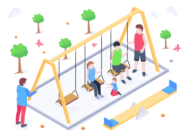 Kids Swing  Illustration