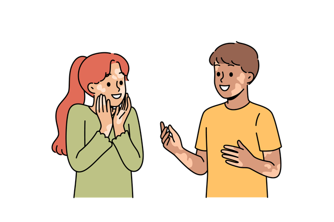 Kids talking to eachother  Illustration