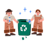 kids throwing garbage illustration svg