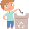 illustration for kids throwing garbage