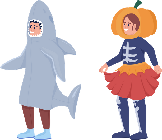 Kids wearing fancy costume  Illustration