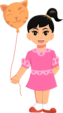 Kids With Balloon Character Design Illustration Illustration