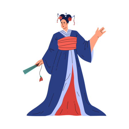 Mode traditionnelle du kimono  Illustration