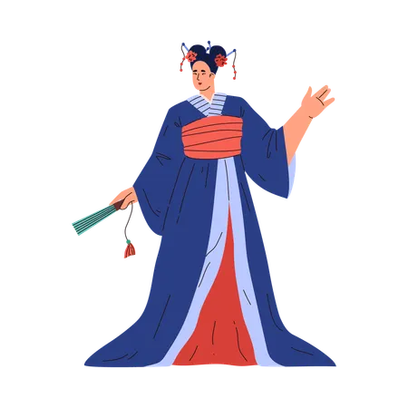 Mode traditionnelle du kimono  Illustration