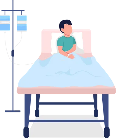 Kind im Krankenhausbett  Illustration