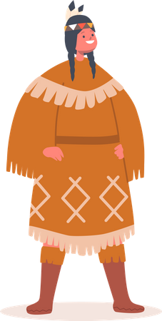 Kind in traditioneller Kleidung  Illustration