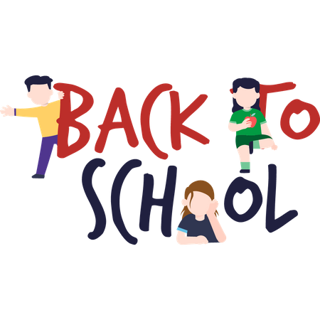 Kinder freuen sich, wieder zur Schule zu gehen  Illustration