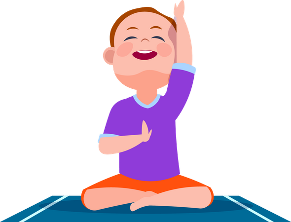 Kinder in Yoga-Asanas  Illustration