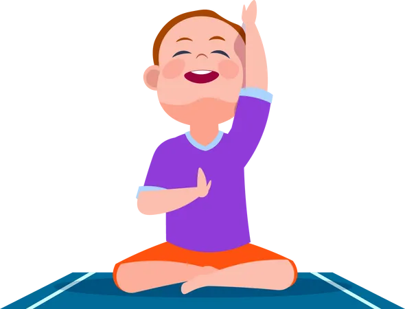 Kinder in Yoga-Asanas  Illustration