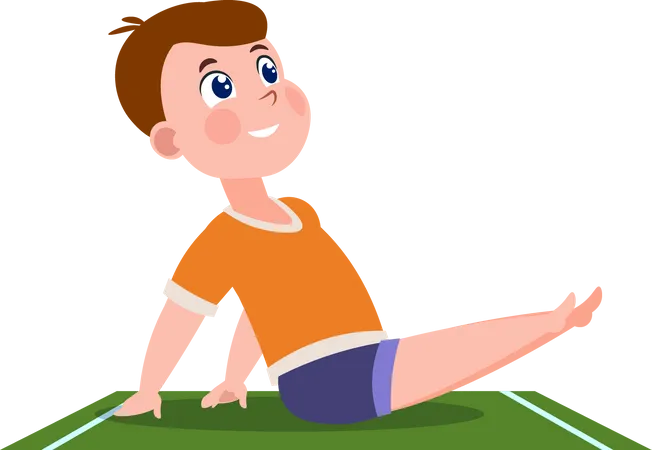 Kindern, In, Yoga-Posen  Illustration