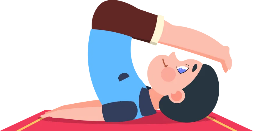 Kindern, In, Yoga-Posen  Illustration