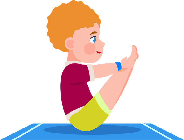 Kindern, In, Yoga-Posen  Illustration