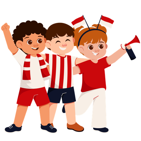 Indonesische Sportfans für Kinder  Illustration