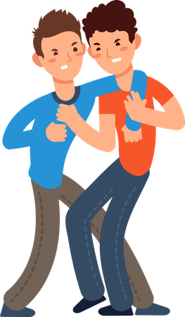 Kinder kämpfen  Illustration