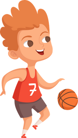 Kinder spielen Basketball  Illustration