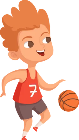 Kinder spielen Basketball  Illustration