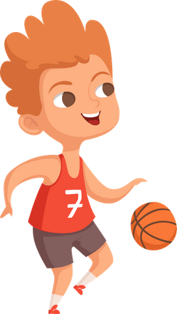 Kinder spielen Basketball  Illustration