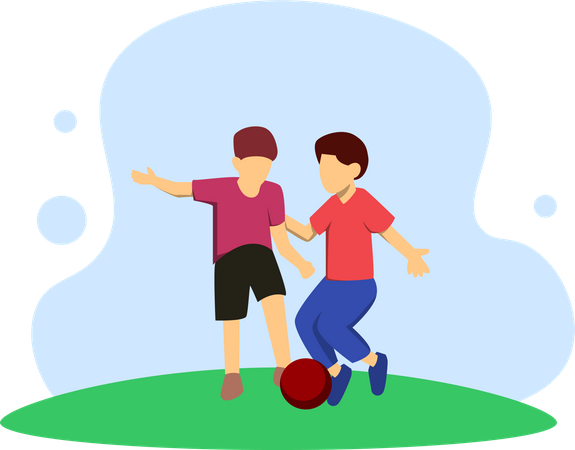 Kinder spielen Fußball  Illustration