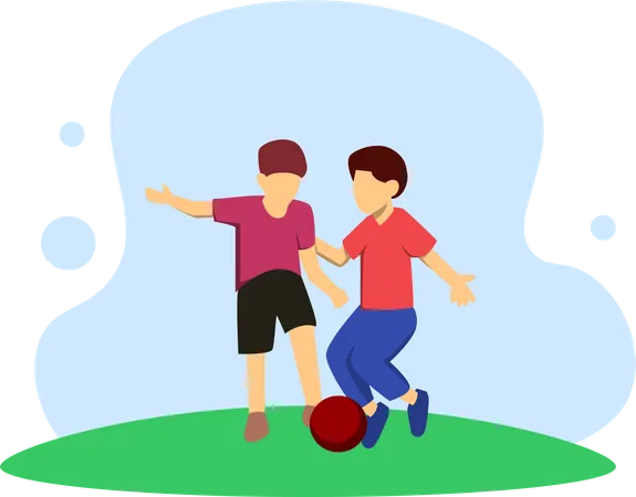 Kinder spielen Fußball  Illustration