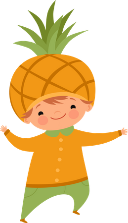 Kinder in Obstkostümen  Illustration