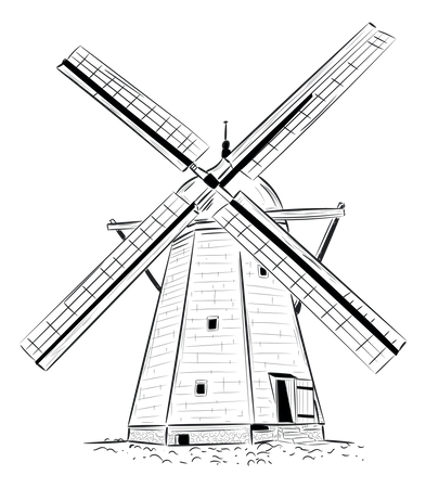 Moulins à vent de Kinderdijk  Illustration