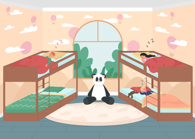 Kindergarten bed time  イラスト