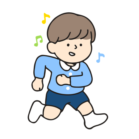 Kindergarten boy dancing  일러스트레이션