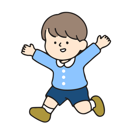 Kindergarten boy running  Illustration