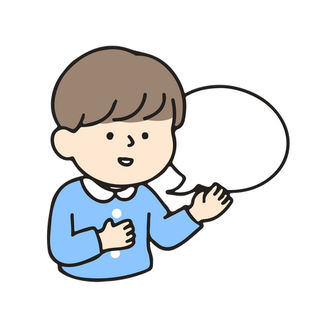 Kindergarten boy speaking  Illustration