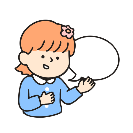 Kindergarten girl speaking  Illustration