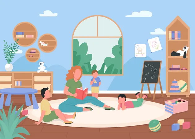 Kindergarten playroom  Illustration