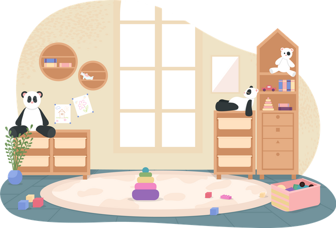 Kindergarten playroom  Illustration