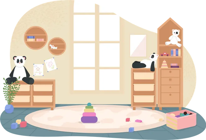 Kindergarten playroom  Illustration