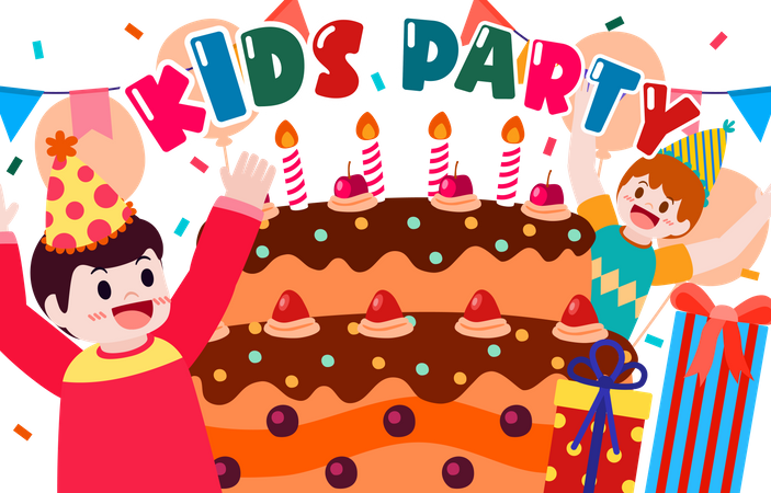 Kindergeburtstag  Illustration