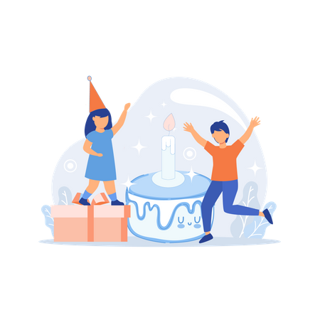 Kindergeburtstag  Illustration