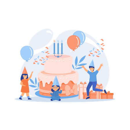 Kindergeburtstag  Illustration