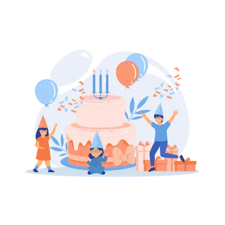 Kindergeburtstag  Illustration