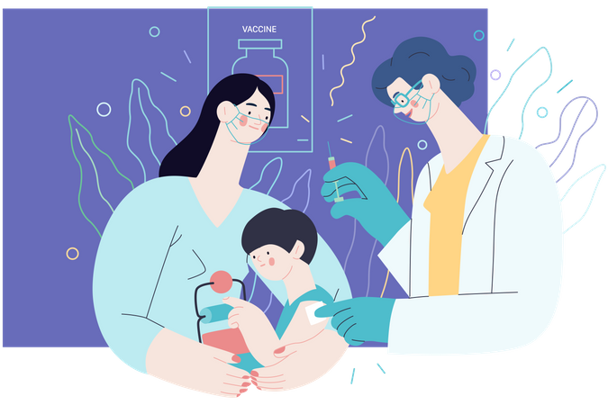Impfungen im Kindesalter  Illustration