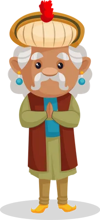 King Akbar greetings  Illustration