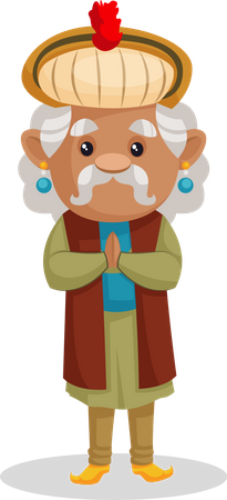 King Akbar greetings  Illustration