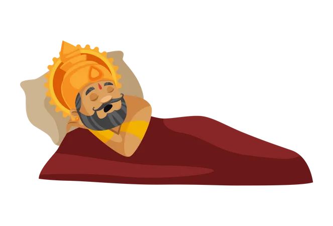 King Dasharatha sleeping  Illustration