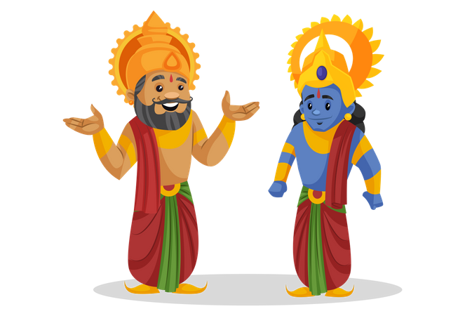 King Dasharatha talking with lord ram  Illustration