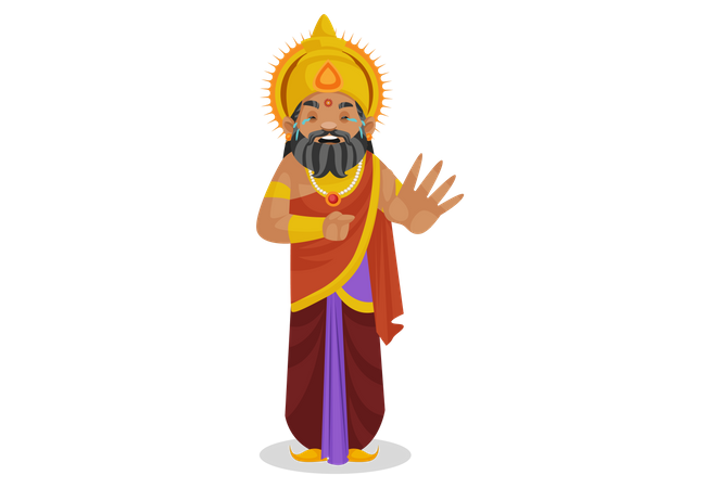 King Dhritarashtra crying  イラスト